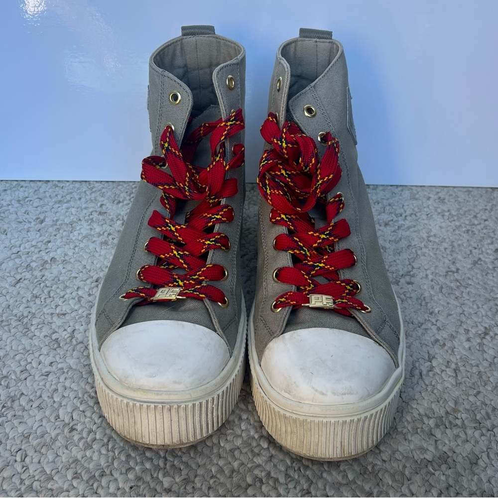 PF. Flyers Allston Hi Top Platform Canvas Sneakers Gray Women’s Size‎ 9.5 - Picture 4 of 9